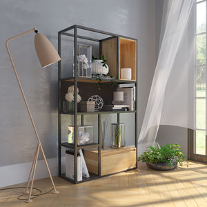 Modern Decorative SFKS006 Bookshelf 80x30x140cm Wood Standing Type for Living Room - Product Image 1