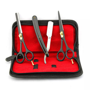 Ensemble de ciseaux de coupe de cheveux de salon Kit de cisailles à effiler pour coiffeur à domicile avec rasoir et étui pour hommes - Product Image 5