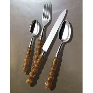 Juego de cubiertos de acero inoxidable de primera calidad, cubiertos de Metal con mango decorativo, vajilla de comedor elegante para uso en fiestas y hoteles - Product Image 6