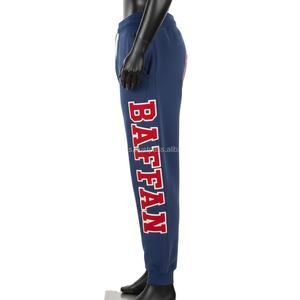 Pantalon de jogging pour femme 280 GSM en molleton doux bleu marine avec logo brodé personnalisé, patch sportif, taille à cordon, coupe confortable - Product Image 3