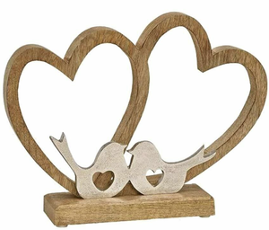 Escultura Colgante de Metal con Diseño Floral Elegante, Base de Madera de Nogal, Adorno de Mesa Moderno y Personalizable para Decoración del Hogar - Product Image 6