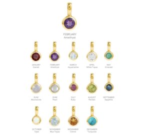 12 dijes colgantes de piedra natal en bisel chapado en oro de Plata de Ley 925, juego de colgantes de piedras preciosas de nacimiento mensual para mujer, - Product Image 5