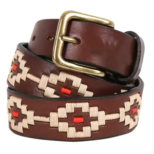 Ceinture de polo en cuir réglable en alliage durable, équipement d'équitation, style équestre, couture solide, soutien stable, confortable et léger - Product Image 1