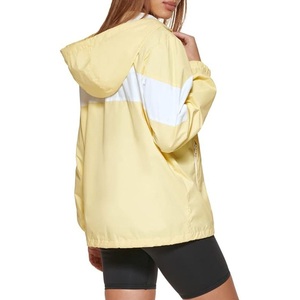 Veste coupe-vent réversible à capuche pour femme de qualité supérieure, imperméable, couleur unie, respirante, tricotée, fermeture éclair, grande taille - Product Image 5