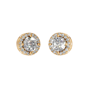 Pendientes de Botón con Halo de Moissanita Chapados en Oro Sólido de Plata de Ley 925, Joyería de Moda para Uso Diario para Mujer, Proveedor Mayorista - Product Image 3