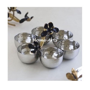 Bol à dessert en acier inoxydable martelé avec poignée en aluminium, qualité supérieure, petite taille, par Home Arts - Product Image 2