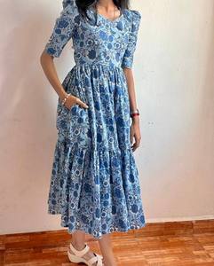 Beautiful Printed Women's One-Piece Suit Cotton Maxi Wedding Party Gown Feeding Design Long Style Anarkali Salwar Dress - Product Image 6