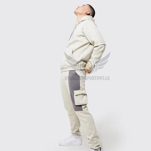 Veste de sport unisexe automne-hiver ensemble de pantalons de survêtement respirants avec logo personnalisé grande taille Design tendance avec capuche pour le jogging des hommes - Product Image 5