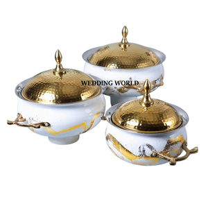 Juego de tres ollas madre de perla para Ramadán colección vajilla diseñador nueva última llegada al por mayor calentador de alimentos de Metal - Product Image 6