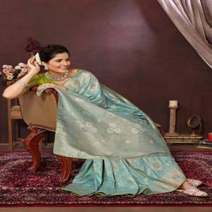 Saree en nylon indien léger de haute qualité avec broderie brillante et couleur riche parfait pour les festivals et les occasions spéciales - Product Image 3