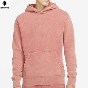 เสื้อฮู้ดสวมหัวของผู้ชายผ้าโพลีเอสเตอร์ผ้าฝ้าย100% น้ำหนักเบาย้อมสีล้วนดีไซน์ตามสั่ง - Product Image 1
