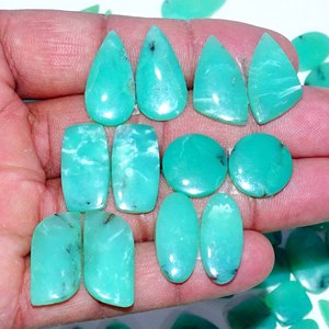 Par de crisoprasa súper natural suelta, proveedor de la India, precio mayorista, alta calidad, cabujón semiprecioso para fabricación de joyas - Product Image 2