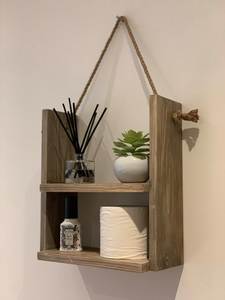 Estante o estante organizador para el hogar de madera natural hecho a mano para pared y decoración del hogar - Product Image 3
