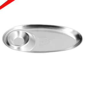 Plateau de service à copeaux et trempettes en métal de grande vente avec bol à sauce pour la maison et l'hôtel - Product Image 1