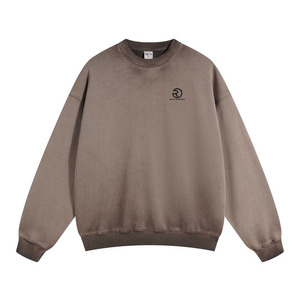 Sudadera lisa con logotipo personalizado para hombre, ropa de calle, peso pesado, 100% algodón, de gran tamaño, Unisex, sudaderas con lavado ácido para hombre - Product Image 5
