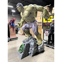 Sculpture personnalisée en fibre de verre du Hulk, super-héros célèbre, statue musclée du Hulk en fibre de verre, sculpture en résine