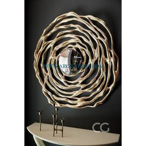 Arte creativo hecho a mano Latón chapado en oro espejo de pared elegante superventas maravilloso diseñador de lujo hogar decorativo espejo de pared - Product Image 1