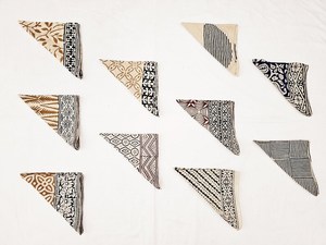Hand Block Printed Organic Cotton <b>Bandana</b> Scarves Set Of 10 <b>Paisley</b> - Product Image 3