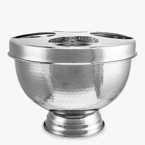 Porte-bouteille en métal plaqué cuivre de qualité supérieure, forme ronde tendance, refroidisseur à vin pour hôtels, seau à champagne avec poignées - Product Image 2