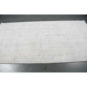 Tapis vintage, tapis turc 5,2x9,9 pieds, tapis persan en laine blanc-gris - Product Image 3