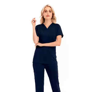 Uniformes d'infirmière médicaux confortables Manches élégantes Scrubs avec plusieurs poches pour les femmes professionnelles de la santé - Product Image 5