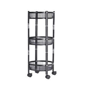 New Arrival Three Layer Metal Storage <b>Rack</b> with Wheels Standing Type for Bathroom Organization Home Decorative <b>Racks</b> - Product Image 5