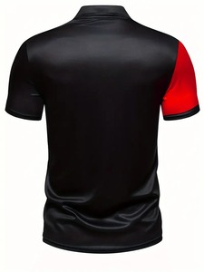 เสื้อโปโลแขนสั้นมีปกผ้าแคนวาสสำหรับออกกำลังกายกระดุม1/4ลำลองของผู้ชาย - Product Image 2