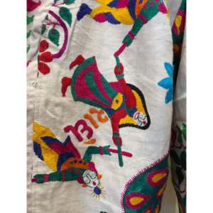 Manteau brodé réversible vintage - Col montant, fermeture éclair à bouton unique, tissu tissé respirant, manches longues, taille M - Product Image 3