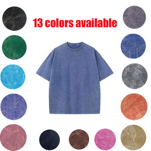 Haute qualité Vintage lourd Stonewash surdimensionné goutte épaule T-shirt Streetwear bonne qualité vêtements T-shirt pour hommes - Product Image 2