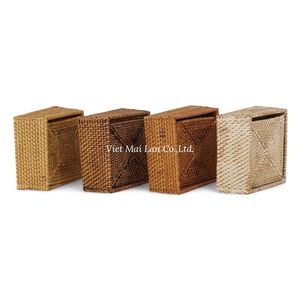 Natural <b>Woven</b> Rattan <b>Coaster</b> Set With Simple Design And Tray For Home Cafe And Dining Table - Product Image 1