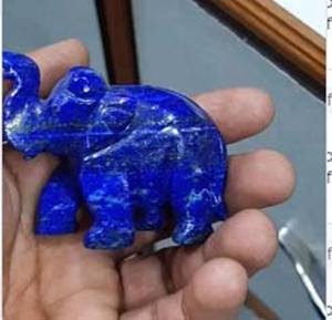 Bonne conception Lapis Lazuli 3-5 pouces Elefent sculpture pierre précieuse sculpture à la main pour la fabrication de bijoux à la mode et cadeau de nouvel an - Product Image 1