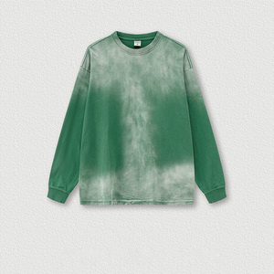 MOTE-MH142เสื้อยืดคู่รักแขนยาวแฟชั่นอเมริกาสำหรับฤดูใบไม้ร่วงและฤดูหนาวเสื้อยืดผ้าฝ้ายสีพื้นแบบสวมหัวสำหรับผู้ชายทรงหลวม260กรัม - Product Image 2