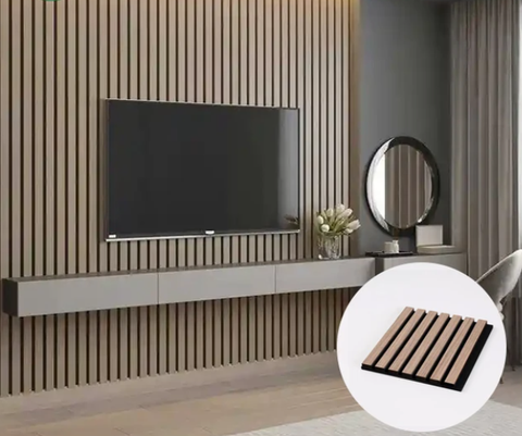 Modern Waterproof MDF Acoustic Panels Nature Veneer Decorative Panels for Home Living Room Bedroom Conference Room-Noise