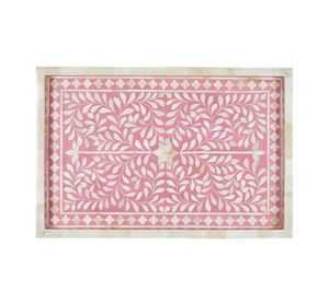 SUPAR TRENDING TOP DESGIN BONE INLAY BANDEJA CON Patrones de diseño floral Bone Inlay Serving Tray para decoración navideña - Product Image 2