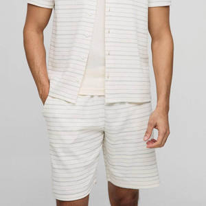 Ensemble t-shirt et short d'été en polyester/coton respirant et décontracté pour hommes, 2 pièces personnalisées - Product Image 1