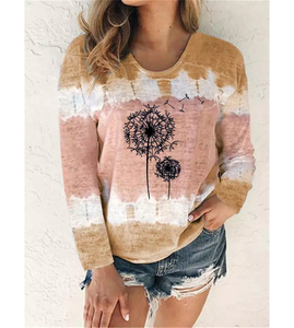 Jersey de invierno para mujer, sudadera, suministro de fábrica, Tie Dye-Camiseta con estampado, patrón sólido de poliéster/algodón - Product Image 5