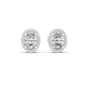 1.2 CT Lab Diamond Halo <b>Earrings</b> for Women VVS-VS EF Clarity 18KT, 14KT, 10KT Gold & 925 <b>Silver</b> Rose, Yellow, White Gold - Product Image 1