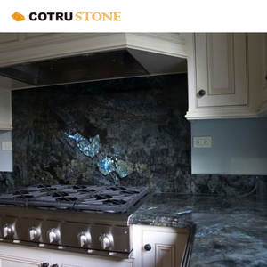 Brasil natural moderno lujo pulido granito azul mármol azul oscuro losa de granito labradorita azul mesa de comedor - Product Image 4