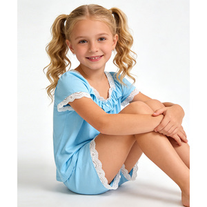 ชุดนอนเด็กผู้หญิง 2T-6T ผ้าถักนุ่มจากใยไผ่ แขนสั้น - Product Image 4