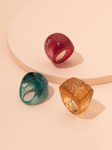 Anillo de Resina Personalizado de la Mejor Calidad, Hecho a Mano, Altamente Pulido, Hermoso, Colorido y Moderno para Mujer - Product Image 3