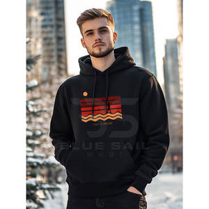 Venta al por mayor de sudaderas con capucha de algodón para hombres con el logotipo de impresión básica lisa Casual Everyday Streetwear sudaderas con capucha personalizadas de algodón para hombres - Product Image 2