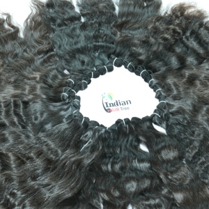 Extensions de cheveux vierges indiens Remy pas chers, tissage ondulé de 12 pouces, mèches noires Genius Weft, aspect naturel, couleur noire, bruts et non traités - Product Image 6