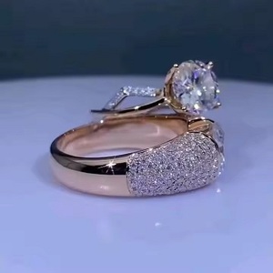 14K Rose Gold Unique <b>Ring</b> Original Moissanite Diamond Set Unique Anniversary and Engagement <b>Statement</b> Gift <b>for</b> Men and <b>Women</b> - Product Image 2