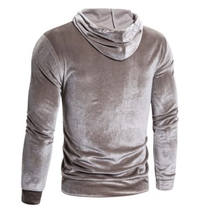 Sudaderas con capucha de terciopelo para hombre superventas, Jersey cómodo de terciopelo personalizado grueso de peso pesado, sudaderas con capucha de tendencia con logotipo bordado para hombre - Product Image 4