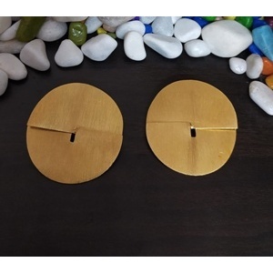 ต่างหูทองเหลืองทำมือ ชุบทองคลาสสิก สไตล์หรูหรา - Product Image 3