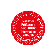 Etichetta di prova, Prossima data di ispezione secondo DGUV Info 208-016, 2031 - Product Image 2