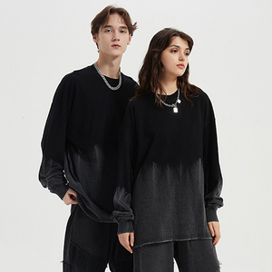 Nouveau produit, sweat-shirts et pulls décontractés à dégradé fin, 100% coton, pour femmes et hommes - Product Image 2