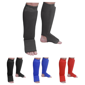 Negro elástico Kick Boxing Instep Pierna Guards MMA Espinilleras para adultos Entrenamiento deportivo Compresión Muay Thai Equipo de protección - Product Image 4