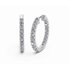 Boucles d'oreilles créoles rondes classiques Eleanor en or 18 carats de haute qualité, serties de diamants de laboratoire, vente en gros B2B, exportation - Product Image 4