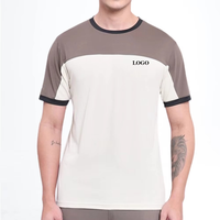 T-shirt Homme Slim Anti-Plis en Polyester/Coton Personnalisé pour la Gymnastique, Fabrication Hawk Eye Sports (Vérifié PayPal)